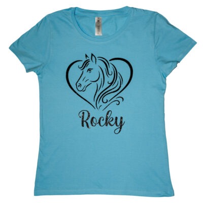Turkooise T-Shirt - Met de naam van je Paard