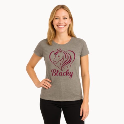 Grijs T-Shirt - Met de naam van je Paard